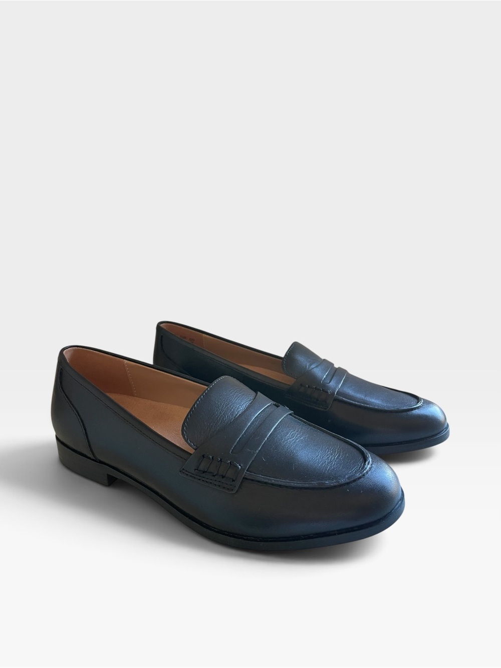 Naturalizer Mia Black Leather Penny Loafers for Women New